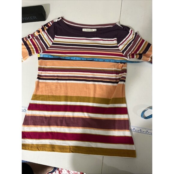 Anthropologie Pilcro Striped Cotton Light Top Womens Size S - Picture 6 of 8